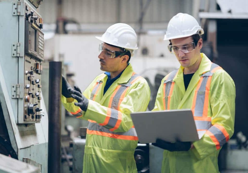 technician engineer and mentor checking process